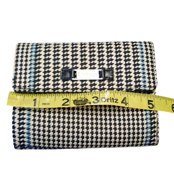 Lauren Ralph Fold Wallet Houndstooth Leather Signature Logo Classic Women Access - Picture 10 of 11